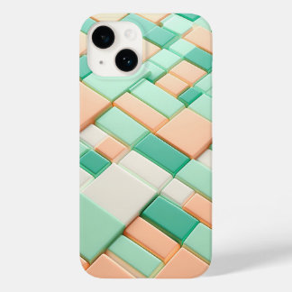 Modern Pastell Geometrisk Mobilskal i Mjuk Mint