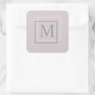 Modern Pastell Lila Monogram Klistermärke