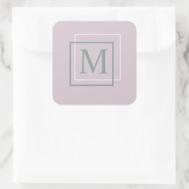 Modern Pastell Lila Monogramm Klistermärke