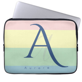 Modern Pastell Minimalistisk Anpassat Namn Laptop Fodral