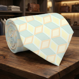 Modern Pastell Mintgrön Persika Geometrisk 3D Kub Slips