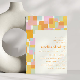 Modern Pastell Pojke Flicka Par Baby Shower Inbjudningar