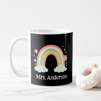 Modern Pastell Regnbåge Personlig Lärarpresent Kaffemugg