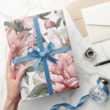Modern Pastell Rosa Rodnad Peony Vattenfärg Mönste