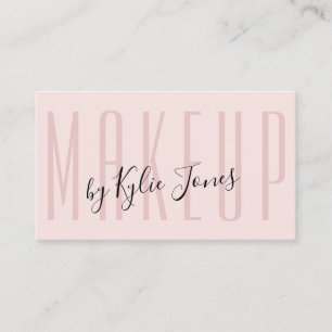 Modern Pastell Rosa Smink MUA Skönhet Girly Visitkort