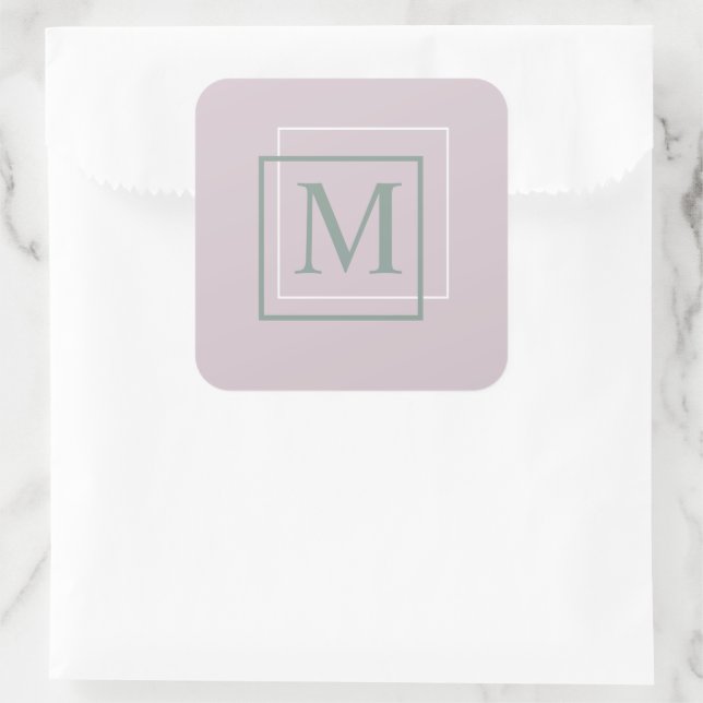 Modern Pastell Violett Monogramm Klistermärke (Väska)
