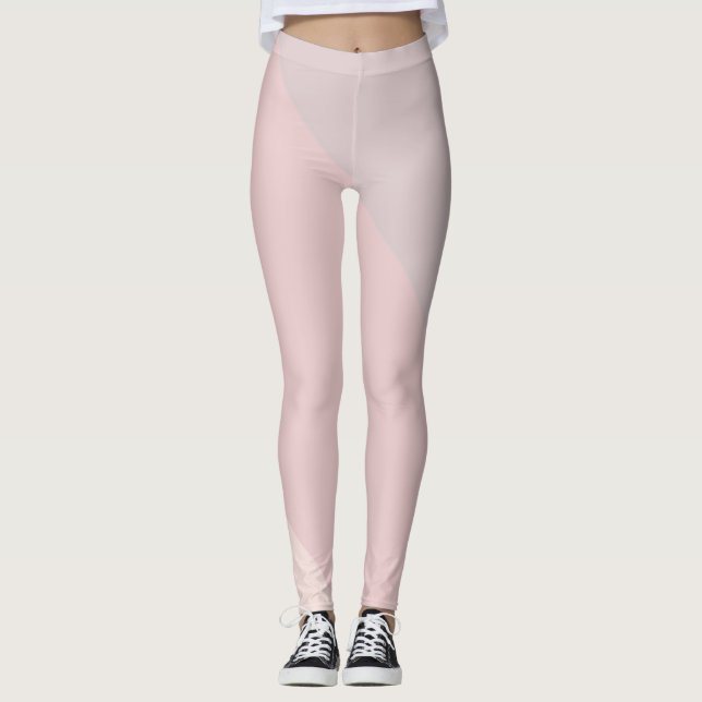 Modern pastellfärgad färg för rosa lilakrämmall leggings (Framsida)