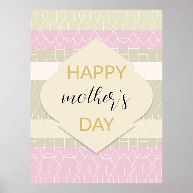 Modern pastellfärgad  toning med geometrisk Mönste Poster (Framsidan)