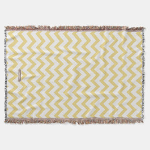 Modern pastellgult och vit chevron mönster filt
