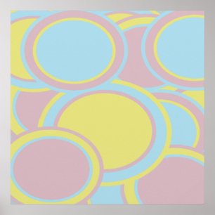 Modern pastellmålning för Abstrakt Poster