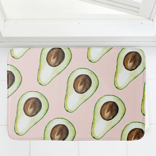 Modern pastellRosa och Grönt Avocado Mönster Badrumsmatta