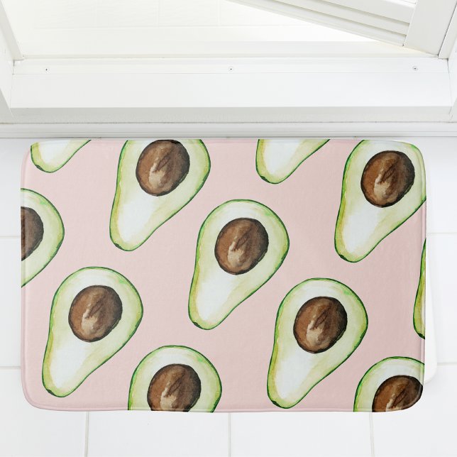 Modern pastellRosa och Grönt Avocado Mönster Badrumsmatta (Skapare uppladdad)