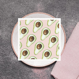 Modern pastellRosa och Grönt Avocado Mönster Pappersservett