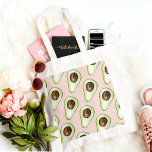 Modern pastellRosa och Grönt Avocado Mönster Tygkasse<br><div class="desc">Modern pastellRosa och Grönt Avocado Mönster</div>