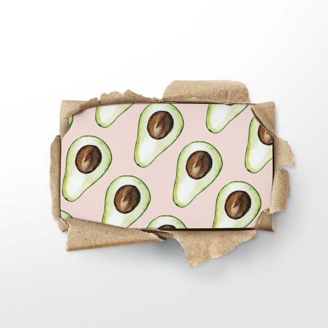 Modern pastellRosa och Grönt Avocado Mönster Visitkort (Skapare uppladdad)