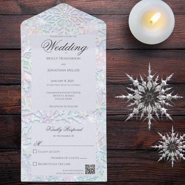 Modern Pastels Snowflake QR-kod (Also available without QR code. )