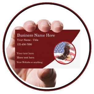 Modern Patriotic American Veterans Theme Visitkort