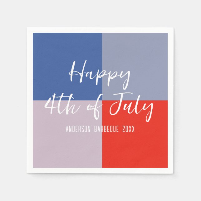 Modern Patriotic BBQ Party Pappersservett (Framsidan)