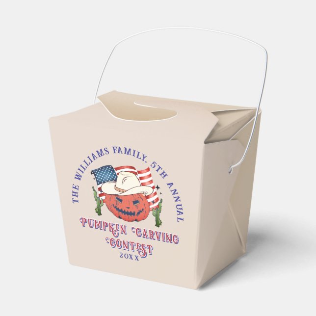 Modern Patriotic Pumpkin Showdown Halloween Presentaskar (Framsidan Sidan)