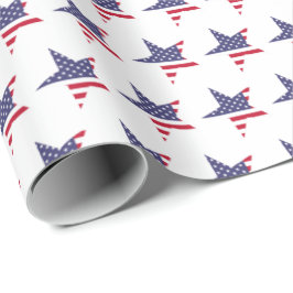 Modern Patriotic Stars och stripes Rött vitt blått Presentpapper