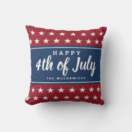 Modern Patriotic Stars Rand juli 4:e Monogrammet Kudde