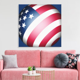 Modern Patriotic United States Flagga Art Canvastryck