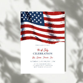 Modern patriotisk amerikansk flagg 4 juli-fest inbjudningar
