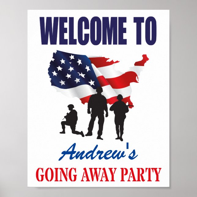 Modern patriotisk amerikansk Flagga på väg bort fr Poster (Framsidan)