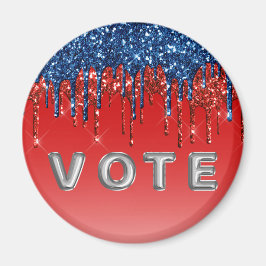 Modern patriotisk glitterdropp Röst Magnet