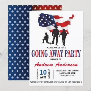 Modern patriotisk militär resa längs Party Inbjudningar
