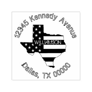 Modern patriotisk returadress för Texas Självfärgande Stämpel