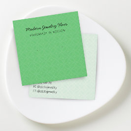 Modern Pattern Bright Green Earring Display Card Fyrkantigt Visitkort