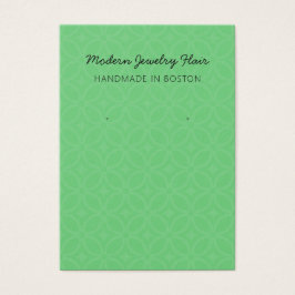 Modern Pattern Green Earring Display Card Visitkort