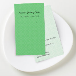 Modern Pattern Green Earring Display Card Visitkort