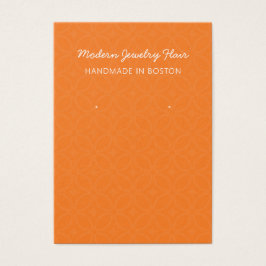 Modern Pattern Orange Earring Display Card Visitkort