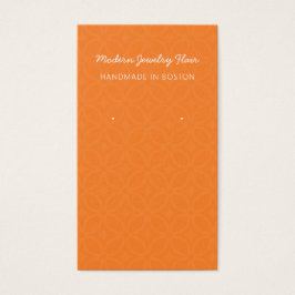 Modern Pattern Orange Earring Display Card Visitkort