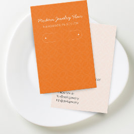 Modern Pattern Orange Hoop Earring Display Card Visitkort