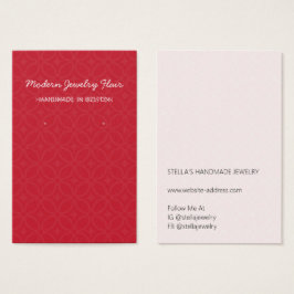 Modern Pattern Red Earring Display Card Visitkort