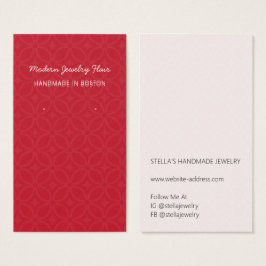 Modern Pattern Red Earring Display Card Visitkort