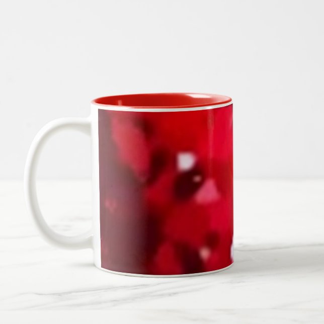 Modern pattern red mug Två-Tonad mugg (Vänster)
