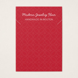 Modern Pattern Red Necklace Bracelet Display Card Visitkort