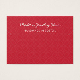 Modern Pattern Red Necklace Bracelet Display Card Visitkort
