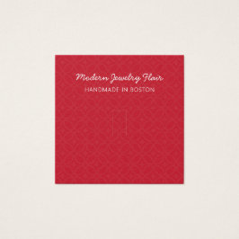 Modern Pattern Red Ring Display Card Fyrkantigt Visitkort