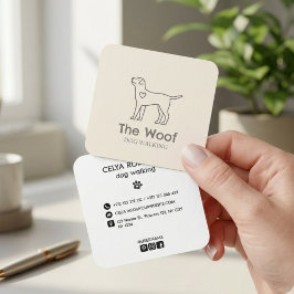 Modern Paw Print Dog Walker & Pet Sitter Business  Fyrkantigt Visitkort