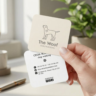 Modern Paw Print Dog Walker & Pet Sitter Business Fyrkantigt Visitkort