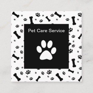 Modern Paw Print Pet Service Fyrkantigt Visitkort
