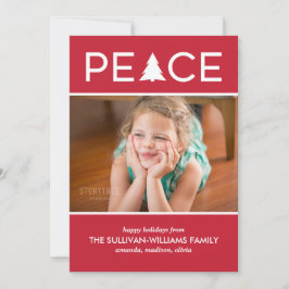 Modern Peace Anpassningsbar Photo Helgdag Red Whit Julkort