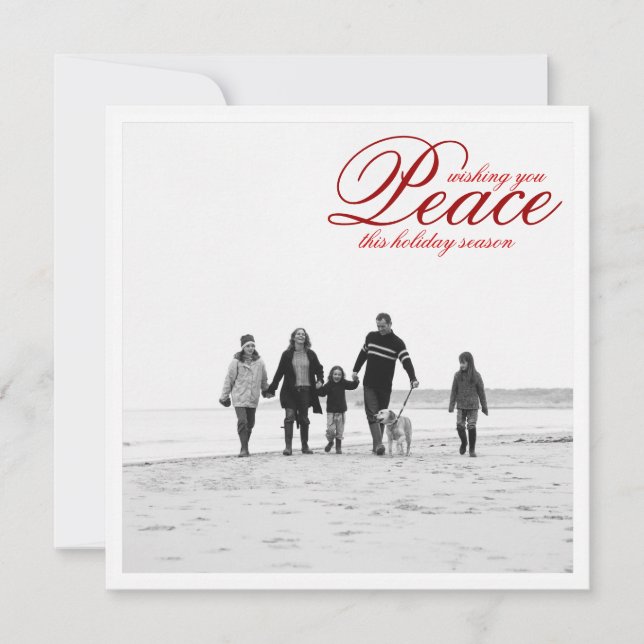 Modern Peace Helgdag Photo Hälsning Julkort (Framsida)