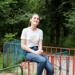 Modern Peace Joy och Kärlek Typography T-Shirt