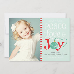 Modern Peace Kärlek & Joy Jul Photo Julkort